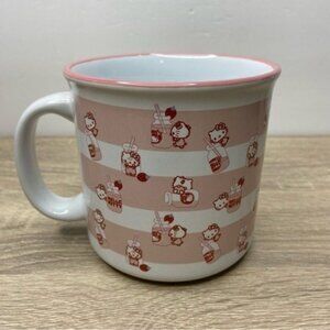 Hello Kitty White & Pink Strawberry Milk Mug NEW